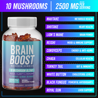 BrainBoost® 10-In-1 Super Mushroom Gummies